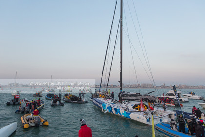 Les Sables d'Olonne, January 19, 2017 arrival of Armel Le Cléac'h (FR) skipper of the imoca Banque Populaire arrives 1st Vendee globe 2016-2017. Photo © Jean-Marie Liot   DPPI