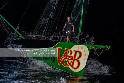 .Transat Jacques Vabre 2019, arrival in Salvador de Bahia, Maxime Sorel and Guillaume Le Brec aboard Imoca V and B on November 12, 2019.Photo © Jean-Marie Liot   AleA