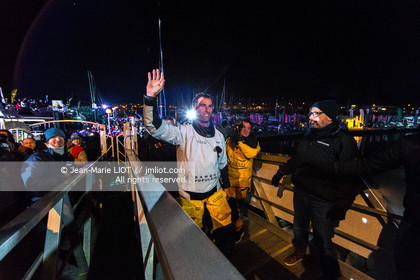 Les Sables d'Olonne, January 19, 2017 arrival of Armel Le Cléac'h (FR) skipper of the imoca Banque Populaire arrives 1st Vendee globe 2016-2017. Photo © Jean-Marie Liot   DPPI