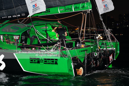 .Transat Jacques Vabre 2019, arrival in Salvador de Bahia, Maxime Sorel and Guillaume Le Brec aboard Imoca V and B on November 12, 2019.Photo © Jean-Marie Liot   AleA