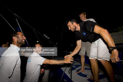 .On November 19, 2011, François Gabart and Sébastien Col Arrived in Costa Rica, of  on the Imoca Macif. Photo © Jean-Marie Liot   DPPI
