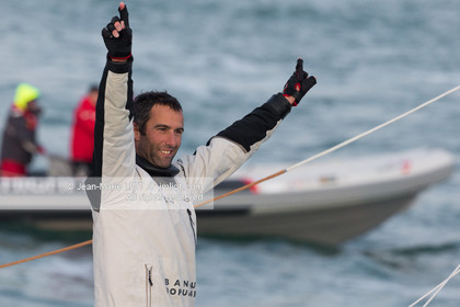 Les Sables d'Olonne, January 19, 2017 arrival of Armel Le Cléac'h (FR) skipper of the imoca Banque Populaire arrives 1st Vendee globe 2016-2017. Photo © Jean-Marie Liot   DPPI