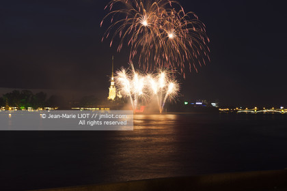 .Russia, Saint Petersburg, listed as World Heritage by UNESCO, St. Peter and St. Paul Cathedral in Peter and Paul Fortress during the Nuits Blanches events (Sleepless Nights)