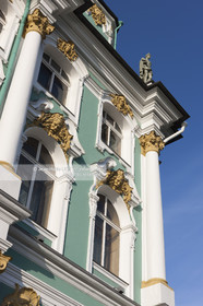 .Russia, Saint Petersburg, listed as World Heritage by UNESCO, Winter Palace, hosting the Hermitage Museum, built by Bartolomeo Rastrelli (1754 - 1762), listed as World Heritage by UNESCO