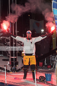 Les Sables d'Olonne, January 19, 2017 arrival of Armel Le Cléac'h (FR) skipper of the imoca Banque Populaire arrives 1st Vendee globe 2016-2017. Photo © Jean-Marie Liot   DPPI