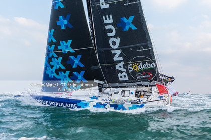 Les Sables d'Olonne, January 19, 2017 arrival of Armel Le Cléac'h (FR) skipper of the imoca Banque Populaire arrives 1st Vendee globe 2016-2017. Photo © Jean-Marie Liot   DPPI