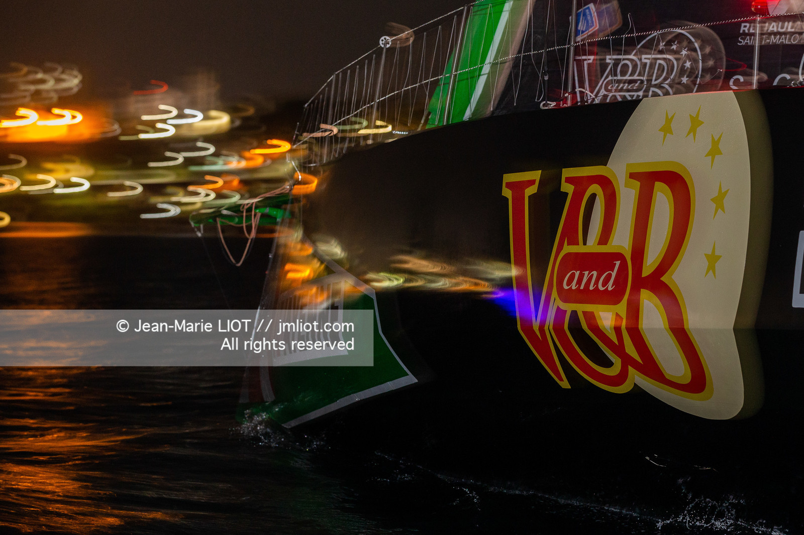 Transat Jacques Vabre 2019, arrivée à Salvador de Bahia, de Maxime Sorel et Guillaume Le Brec à bord de l'Imoca V and B le 12 novembre 2019.Photo © Jean-Marie Liot   AleA.