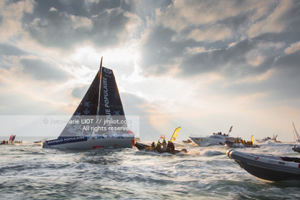 Les Sables d'Olonne, January 19, 2017 arrival of Armel Le Cléac'h (FR) skipper of the imoca Banque Populaire arrives 1st Vendee globe 2016-2017. Photo © Jean-Marie Liot   DPPI