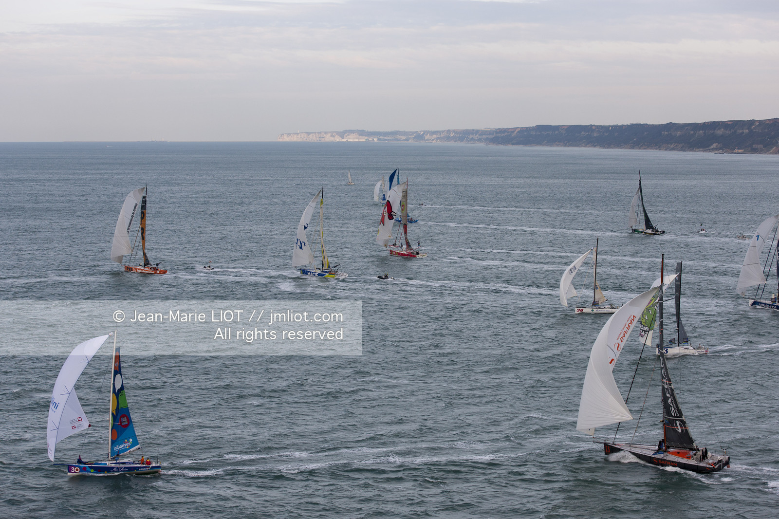 Novembre 2011 Départ de la Transat Jacques Vabre du  Havre et à destination de la Guadeloupe. Photo © Jean-Marie Liot.