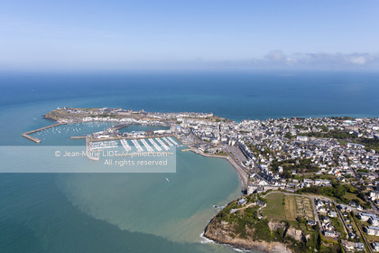 .AERIAL VIEW OF GRANVILLE - MANCHE.PHOTO © JEAN-MARIE LIOT