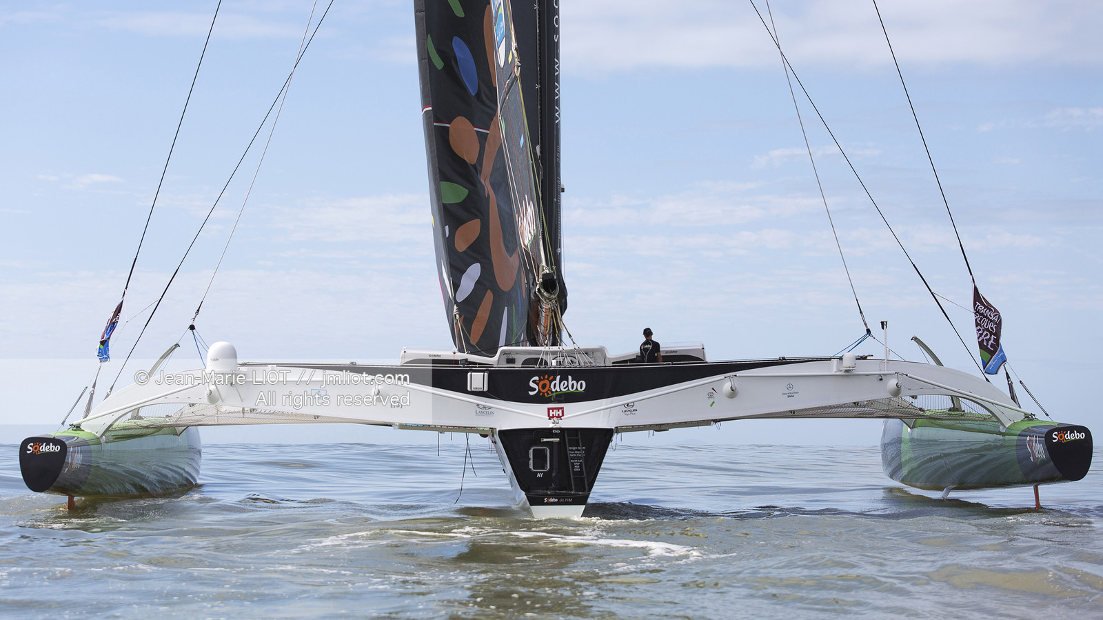 Itajaï(Brésil), samedi 7 novembre 2015, Thomas Coville et Jean-Luc Nélias deuxiémes au classement Ultim de la Transat Jacques Vabre sur SODEBO. Photo © JEAN-MARIE LIOT   DPPI.