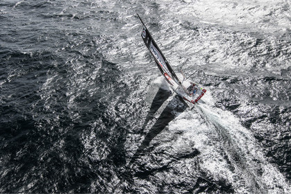 Au large de Groix, Jérémie Beyou et Philippe Legros à l'entrainement sur IMOCA Maître Coq avant le départ de la Transat Jacques Vabre 2015 au départ du Havre jusqu'à Itajaï (Brésil). 16 09 2015, Photo © Jean-Marie LIOT   DPPI..Jeremie Beyou and Philippe Legros (Fra) training onboard IMOCA Maitre Coq before the start of Transat Jacques Vabre 2015 from Le Havre to Itajai off Groix, 16 09 2015, Photo © Jean-Marie LIOT   DPPI