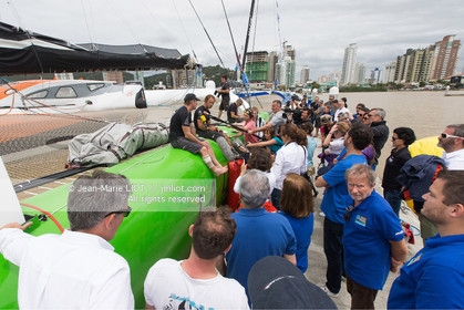 .Itajaï (Brazil), saturday, november 7, 2015, Thomas Coville and Jean-Luc Nélias second in the Transat Jacques Vabre.Photo © JEAN-MARIE LIOT   DPPI