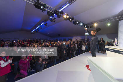 Les Sables d'Olonne, January 19, 2017 arrival of Armel Le Cléac'h (FR) skipper of the imoca Banque Populaire arrives 1st Vendee globe 2016-2017. Photo © Jean-Marie Liot   DPPI