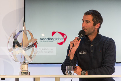 Les Sables d'Olonne, January 19, 2017 arrival of Armel Le Cléac'h (FR) skipper of the imoca Banque Populaire arrives 1st Vendee globe 2016-2017. Photo © Jean-Marie Liot   DPPI