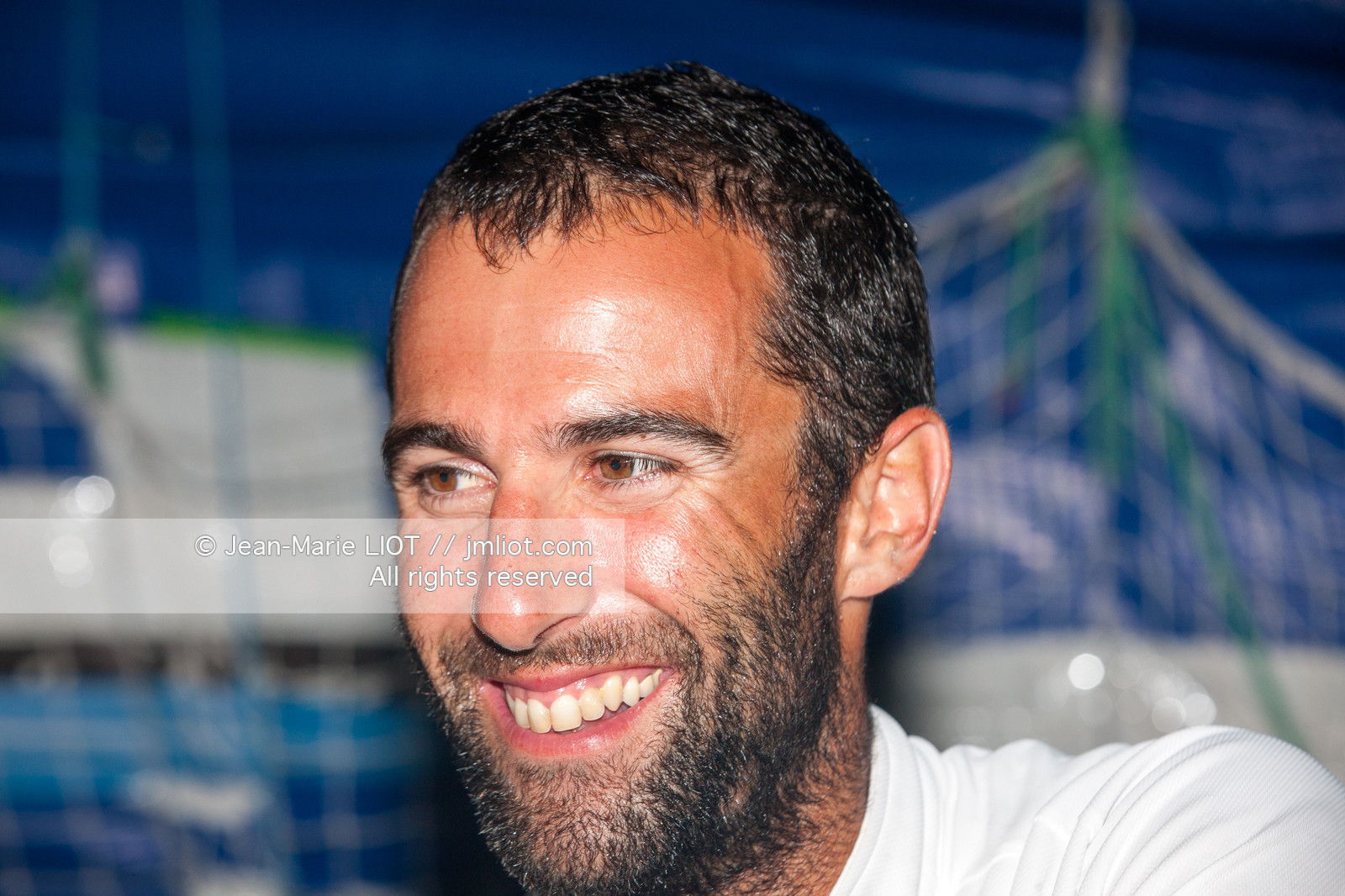 Arrivée, au Costa-Rica de l'imoca Banque populaire, le19 novembre 2011. Les skippers Armel Le Cleac'h et Christopher Pratt se placent à la 3ème place dans la catégorie des imocas. Photo © Jean-marie Liot DPPI.