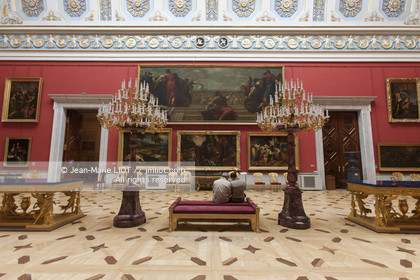 .Russia, Saint Petersburg, listed as World Heritage by UNESCO, Winter Palace, hosting the Hermitage Museum, built by Bartolomeo Rastrelli (1754 - 1762), listed as World Heritage by UNESCO