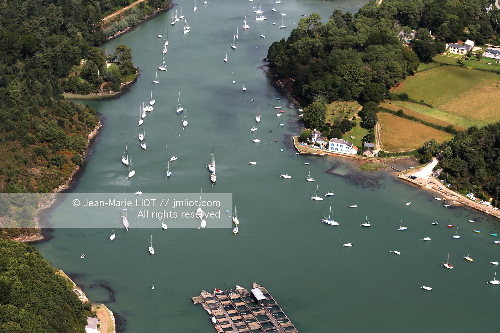 .AERIAL VIEW OF GOLFE DU MORBIHAN.PHOTO © JEAN-MARIE LIOT
