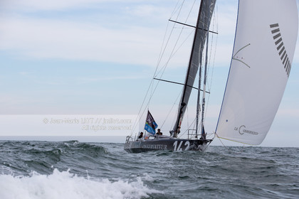 .Itajaï (Brazil) on November 18, 2015, arrival of Yannick Bestaven and Pierre Brasseur aboard the Class 40 Le Conservateur, first in the class 40 ranking..Photo © Jean-Marie Liot