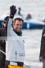 Les Sables d'Olonne, le 19 janvier 2017 arrivée d'Armel Le Cléac'h (FR) skipper de l'imoca Banque Populaire arrive 1er du Vendee globe 2016-2017. Photo © Jean-Marie Liot   DPPI