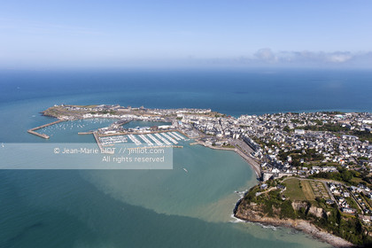 .AERIAL VIEW OF GRANVILLE - MANCHE.PHOTO © JEAN-MARIE LIOT