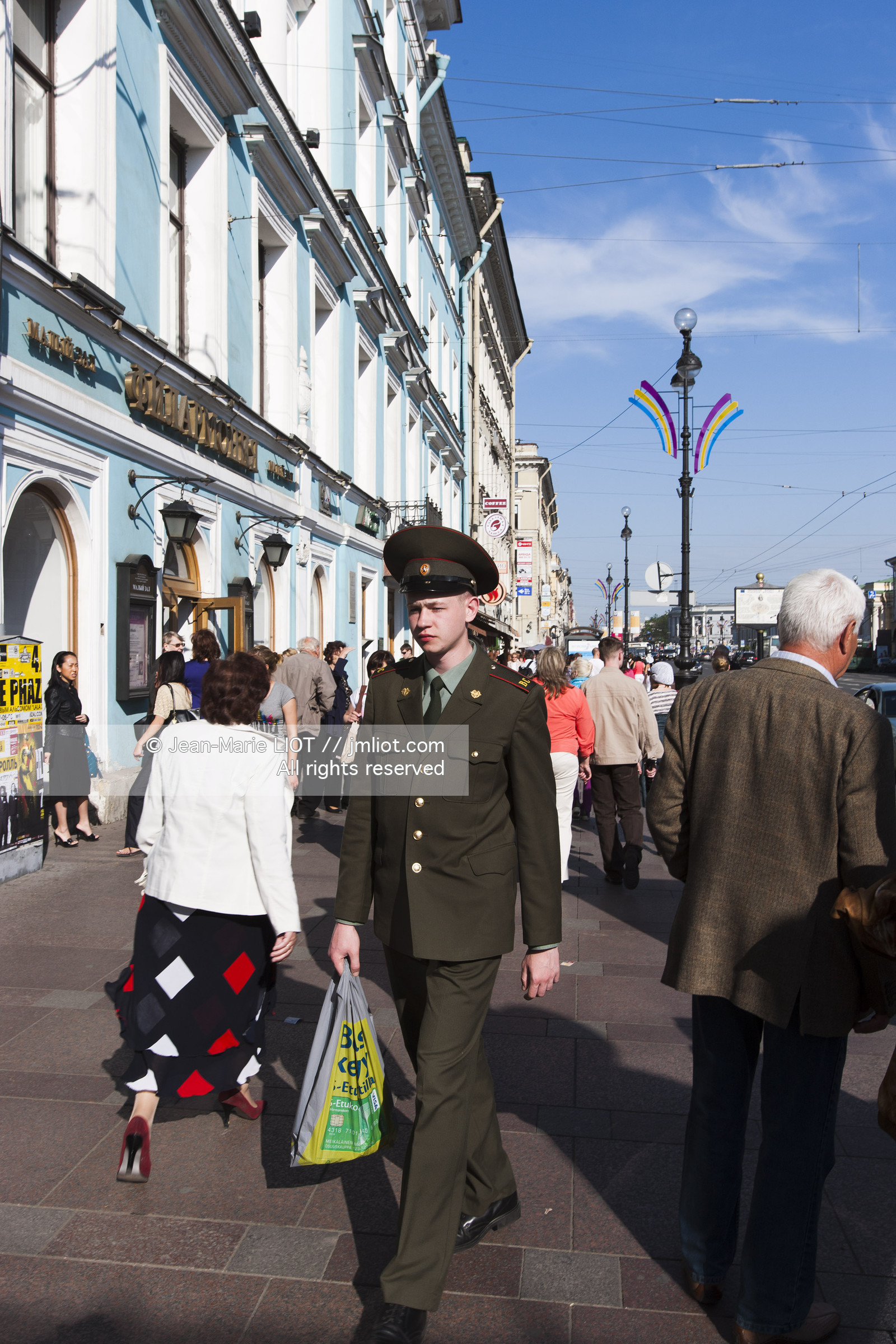 Russie, Saint Petersbourg, classé Patrimoine Mondial de l'UNESCO, dans les rues de la ville, militaire.