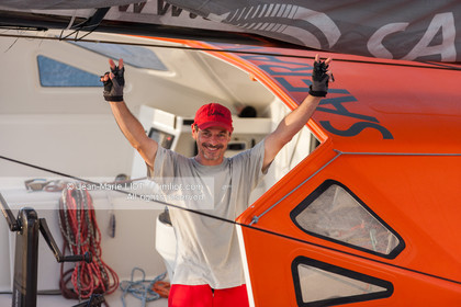 ROUTE DU RHUM 2010 - ARRIVEE DE MARC GUILLEMOT