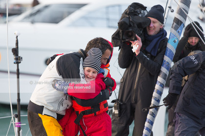 Les Sables d'Olonne, January 19, 2017 arrival of Armel Le Cléac'h (FR) skipper of the imoca Banque Populaire arrives 1st Vendee globe 2016-2017. Photo © Jean-Marie Liot   DPPI