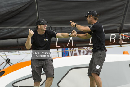 .Itajaï (Brazil), saturday, november 7, 2015, Thomas Coville and Jean-Luc Nélias second in the Transat Jacques Vabre.Photo © JEAN-MARIE LIOT   DPPI