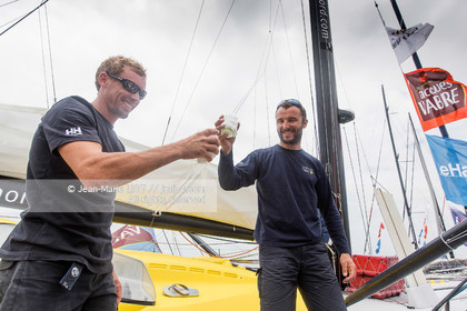 .Itajaï (Brazil) on 12 November 2015, arrival of Thomas Ruyant and Adrien Hardy on board the imoca Le souffle du Nord. Photo © Jean-Marie Liot   DPPI