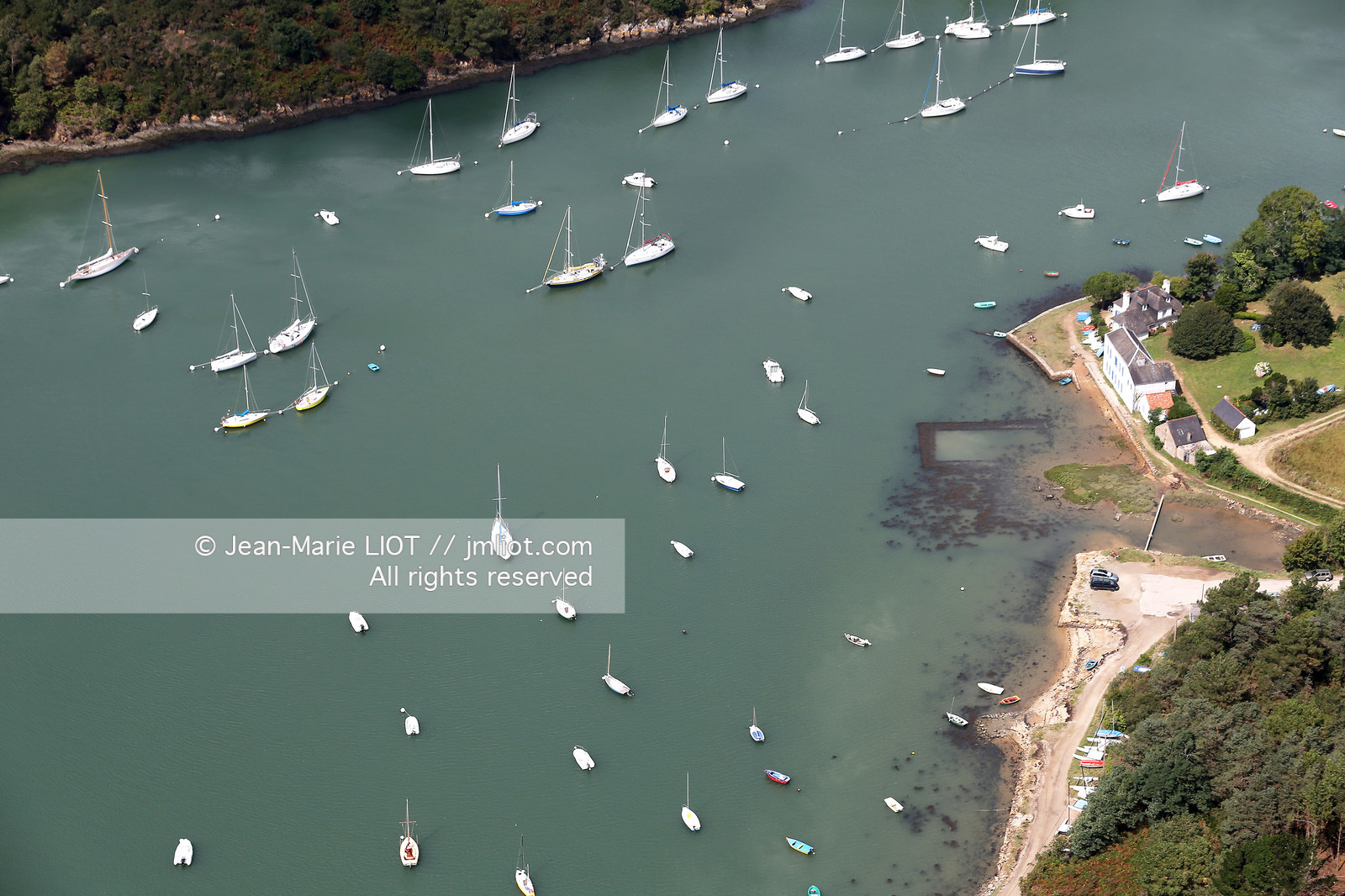 .AERIAL VIEW OF GOLFE DU MORBIHAN.PHOTO © JEAN-MARIE LIOT