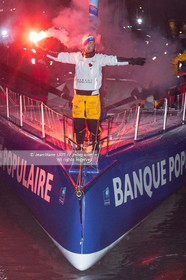 Les Sables d'Olonne, January 19, 2017 arrival of Armel Le Cléac'h (FR) skipper of the imoca Banque Populaire arrives 1st Vendee globe 2016-2017. Photo © Jean-Marie Liot   DPPI