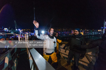 Les Sables d'Olonne, January 19, 2017 arrival of Armel Le Cléac'h (FR) skipper of the imoca Banque Populaire arrives 1st Vendee globe 2016-2017. Photo © Jean-Marie Liot   DPPI