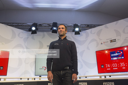 Les Sables d'Olonne, January 19, 2017 arrival of Armel Le Cléac'h (FR) skipper of the imoca Banque Populaire arrives 1st Vendee globe 2016-2017. Photo © Jean-Marie Liot   DPPI