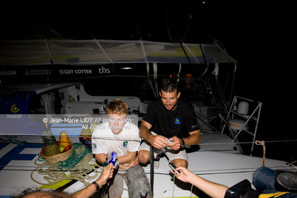 .On November 19, 2011, François Gabart and Sébastien Col Arrived in Costa Rica, of  on the Imoca Macif. Photo © Jean-Marie Liot   DPPI