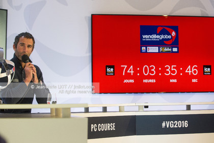 Les Sables d'Olonne, January 19, 2017 arrival of Armel Le Cléac'h (FR) skipper of the imoca Banque Populaire arrives 1st Vendee globe 2016-2017. Photo © Jean-Marie Liot   DPPI