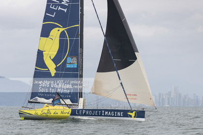 .Itajaï (Brazil) on 12 November 2015, arrival of Thomas Ruyant and Adrien Hardy on board the imoca Le souffle du Nord. Photo © Jean-Marie Liot   DPPI